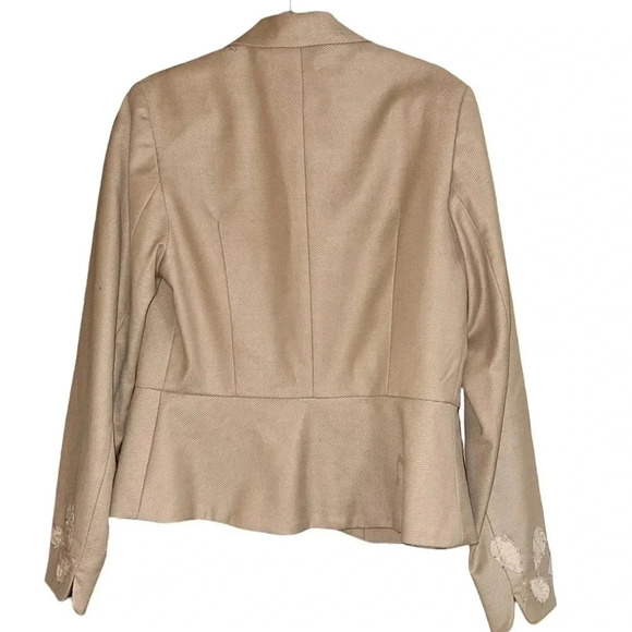 Rebecca Taylor Tan Tie Front Wool Blend Blazer Size 10 - Picture 7 of 10